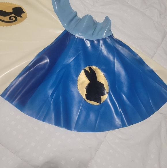 REAL LATEX by DAWNAMATRIX Alice in Wonderland Circle Skirt Sz S - Picture 4 of 9